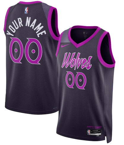 Minnesota Timberwolves Active Player Custom Purple 2025-26 City Edition Stitched Basketball Jersey Minnesota Timberwolves Active Player Custom Purple 2025-26 City Edition Stitched Basketball Jersey