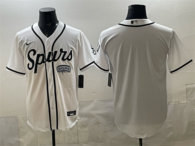 San Antonio Spurs Blank White Stitched Baseball Jersey San Antonio Spurs Blank White Stitched Baseball Jersey