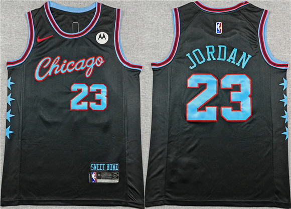 Chicago Bulls #23 Michael Jordan Black 2025-26 City Edition Stitched Basketball Jersey Chicago Bulls #23 Michael Jordan Black 2025-26 City Edition Stitched Basketball Jersey