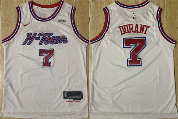 Houston Rockets #7 Kevin Durant White 2024-25 Stitched Jersey Houston Rockets #7 Kevin Durant White 2024-25 Stitched Jersey