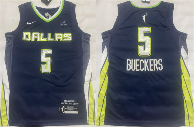 Dallas Wings #5 Paige Bueckers Navy Stitched Basketball Jerseys Dallas Wings #5 Paige Bueckers Navy Stitched Basketball Jerseys