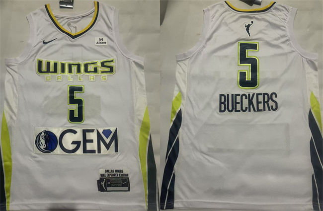 Dallas Wings #5 Paige Bueckers White 2025 Stitched Basketball Jersey Dallas Wings #5 Paige Bueckers White 2025 Stitched Basketball Jersey