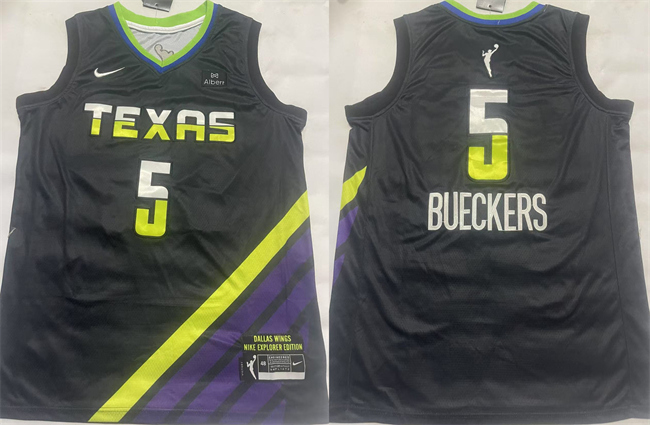Dallas Wings #5 Paige Bueckers Black Stitched Basketball Jersey Dallas Wings #5 Paige Bueckers Black Stitched Basketball Jersey
