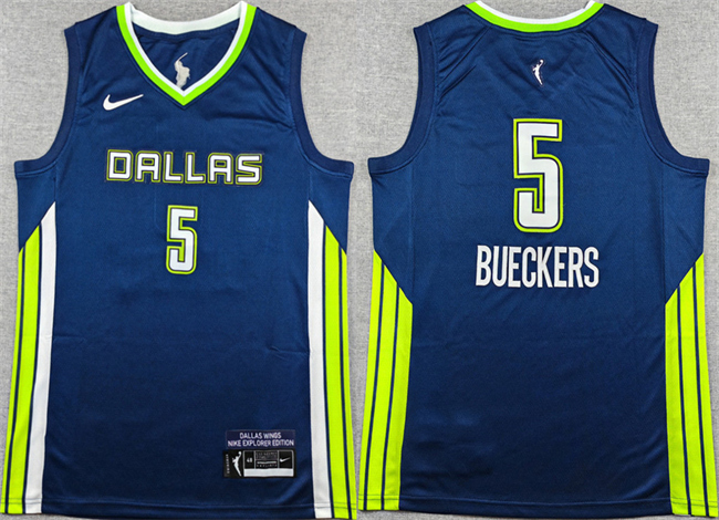 Dallas Wings #5 Paige Bueckers Navy Stitched Basketball Jersey Dallas Wings #5 Paige Bueckers Navy Stitched Basketball Jersey