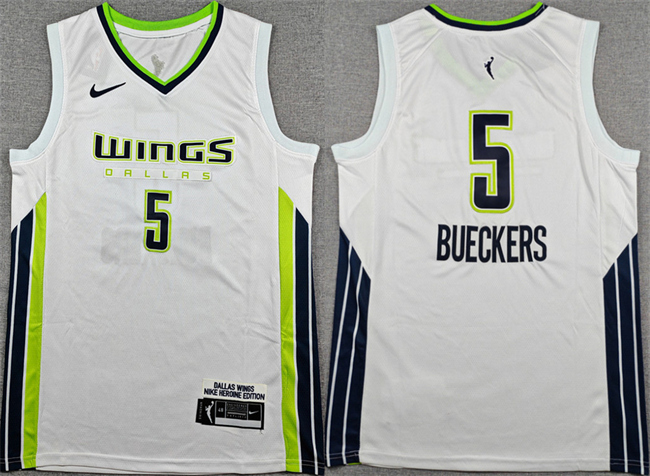 Dallas Wings #5 Paige Bueckers White Stitched Basketball Jersey Dallas Wings #5 Paige Bueckers White Stitched Basketball Jersey