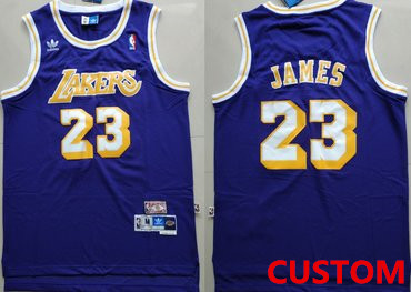 Los Angeles Lakers Custom Purple Hardwood Classics Jersey Los Angeles Lakers Custom Purple Hardwood Classics Jersey