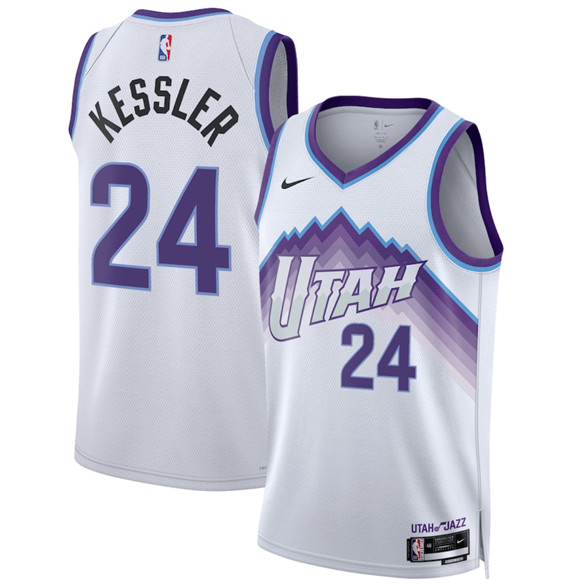 Utah Jazz #24 Walker Kessler White 2025 Association Edition Stitched Basketball Jersey Utah Jazz #24 Walker Kessler White 2025 Association Edition Stitched Basketball Jersey