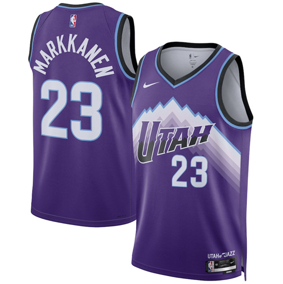 Utah Jazz #23 Lauri Markkanen Purple 2025 Icon Edition Stitched Basketball Jersey Utah Jazz #23 Lauri Markkanen Purple 2025 Icon Edition Stitched Basketball Jersey