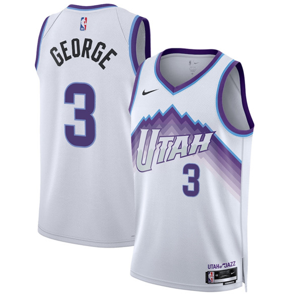 Utah Jazz #3 Keyonte George White 2025 Association Edition Stitched Basketball Jersey Utah Jazz #3 Keyonte George White 2025 Association Edition Stitched Basketball Jersey
