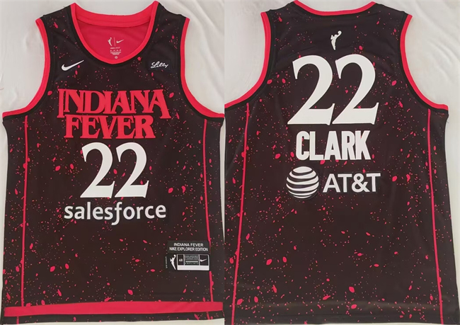 Indiana Fever #22 Caitlin Clark Black Red Stitched Jersey  Indiana Fever #22 Caitlin Clark Black Red Stitched Jersey