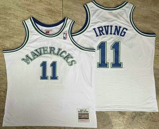 Dallas Mavericks #11 Kyrie Irving White AU Throwback Jersey Dallas Mavericks #11 Kyrie Irving White AU Throwback Jersey