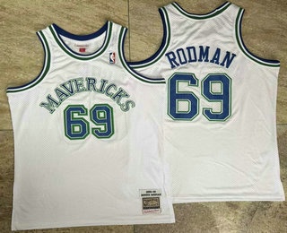 Dallas Mavericks #69 Dennis Rodman White AU Throwback Jersey Dallas Mavericks #69 Dennis Rodman White AU Throwback Jersey
