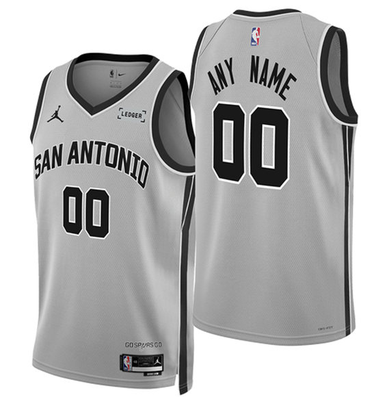 San Antonio Spurs ActiVE Player Custom Silver 2025-26 Statement Edition Stitched Basketball Jersey
