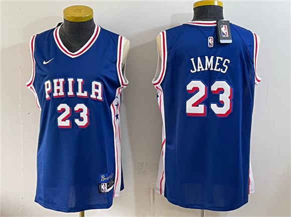 Women's Philadelphia 76ers #23 LeBron James Royal 2026 Icon Edition Stitched Basketball Jersey(Run Small) Women's Philadelphia 76ers #23 LeBron James Royal 2026 Icon Edition Stitched Basketball Jersey(Run Small)