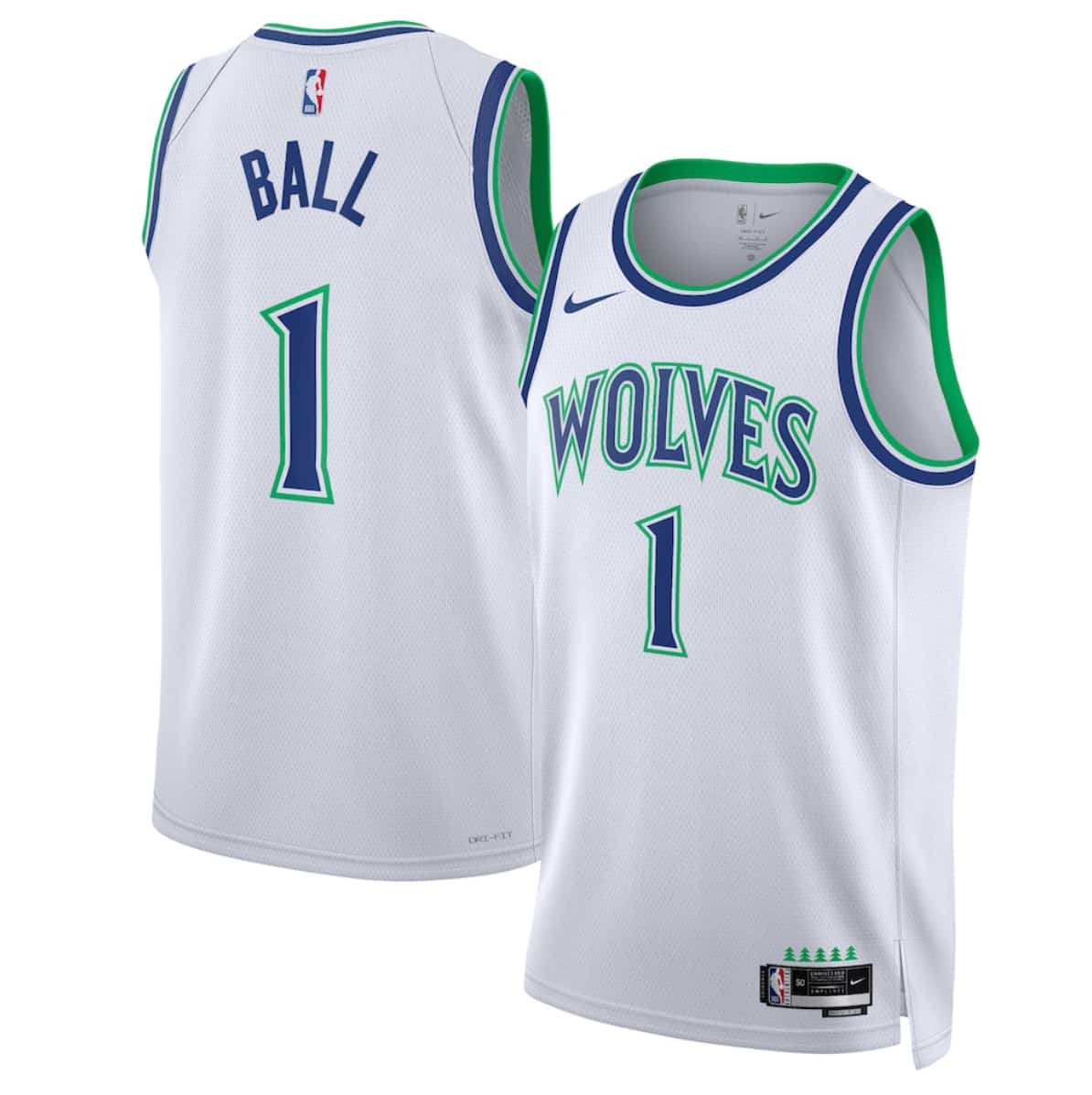 Minnesota Timberwolves #1 LaMelo Ball White 2026-27 Association Swingman Edition Stitched Basketball Jersey Minnesota Timberwolves #1 LaMelo Ball White 2026-27 Association Swingman Edition Stitched Basketball Jersey