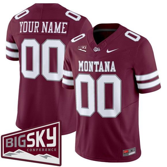 Montana Grizzlies Active Player Custom Maroon 2025 F.U.S.E. Big Sky Patch Vapor Limited V1 Stitched Football Jersey Montana Grizzlies Active Player Custom Maroon 2025 F.U.S.E. Big Sky Patch Vapor Limited V1 Stitched Football Jersey