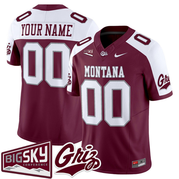 Montana Grizzlies Active Player Custom Maroon Alternate 2025 F.U.S.E. Big Sky Patch Vapor Limited V1 Stitched Football Jersey Montana Grizzlies Active Player Custom Maroon Alternate 2025 F.U.S.E. Big Sky Patch Vapor Limited V1 Stitched Football Jersey