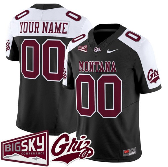 Montana Grizzlies Active Player Custom Black Alternate 2025 F.U.S.E. Big Sky Patch Vapor Limited V1 Stitched Football Jersey Montana Grizzlies Active Player Custom Black Alternate 2025 F.U.S.E. Big Sky Patch Vapor Limited V1 Stitched Football Jersey