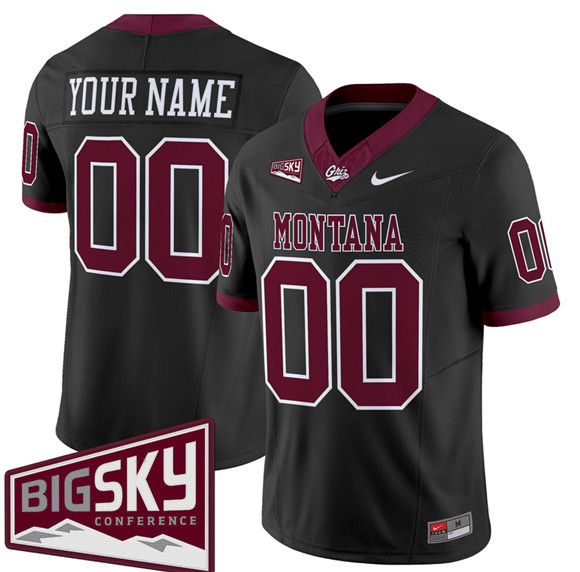 Montana Grizzlies Active Player Custom Black 2025 F.U.S.E. Big Sky Patch Vapor Limited V1 Stitched Football Jersey Montana Grizzlies Active Player Custom Black 2025 F.U.S.E. Big Sky Patch Vapor Limited V1 Stitched Football Jersey