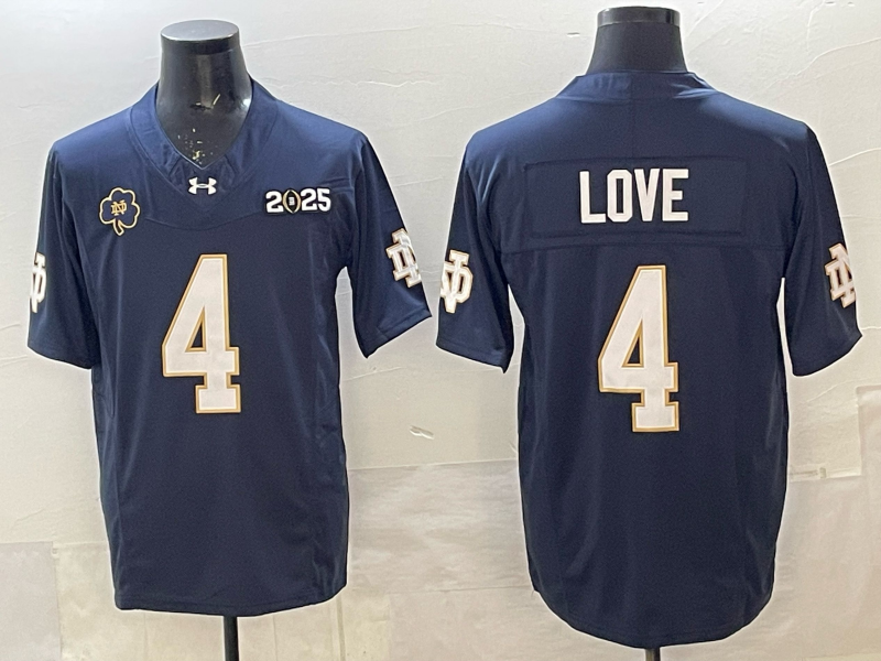 Notre Dame Fighting Irish #4 Jeremiyah Love Navy F.U.S.E. 2025 CFP Final Patch Limited Stitched Football Jersey Notre Dame Fighting Irish #4 Jeremiyah Love Navy F.U.S.E. 2025 CFP Final Patch Limited Stitched Football Jersey