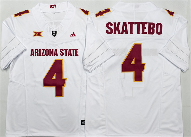 Arizona State Sun Devils #4 Cam Skattebo White 2025 F.U.S.E. Vapor Limited Stitched Jersey Arizona State Sun Devils #4 Cam Skattebo White 2025 F.U.S.E. Vapor Limited Stitched Jersey