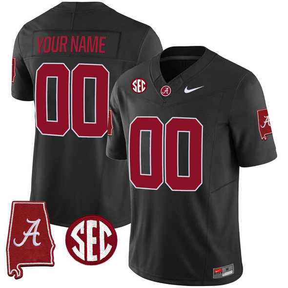 Alabama Crimson Tide Active Player Custom Black F.U.S.E. Alabama Map Stitched Football Jersey Alabama Crimson Tide Active Player Custom Black F.U.S.E. Alabama Map Stitched Football Jersey