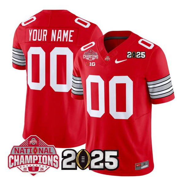 Ohio State Buckeyes Active Player Custom Red 2025 CFP Final With National Champions Patch F.U.S.E. Vapor Limited Stitched Jersey Ohio State Buckeyes Active Player Custom Red 2025 CFP Final With National Champions Patch F.U.S.E. Vapor Limited Stitched Jersey