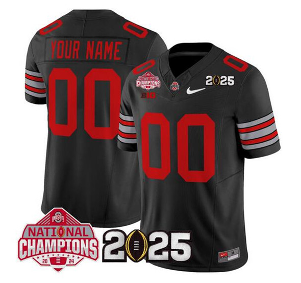 Ohio State Buckeyes Active Player Custom Black 2025 CFP Final With National Champions Patch F.U.S.E. Vapor Limited Stitched Jersey Ohio State Buckeyes Active Player Custom Black 2025 CFP Final With National Champions Patch F.U.S.E. Vapor Limited Stitched Jersey