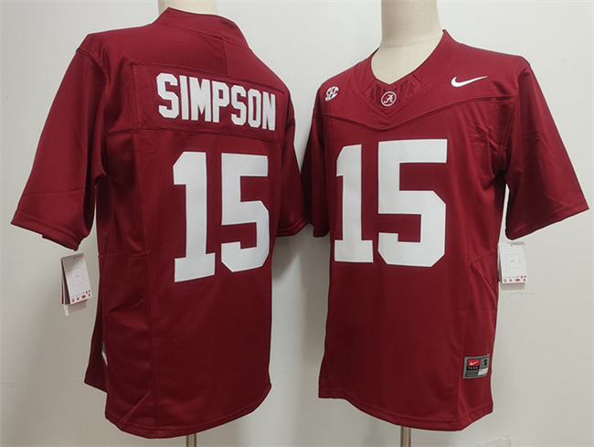 Alabama Crimson Tide #15 Ty Simpson Red F.U.S.E. Stitched Football Jersey Alabama Crimson Tide #15 Ty Simpson Red F.U.S.E. Stitched Football Jersey