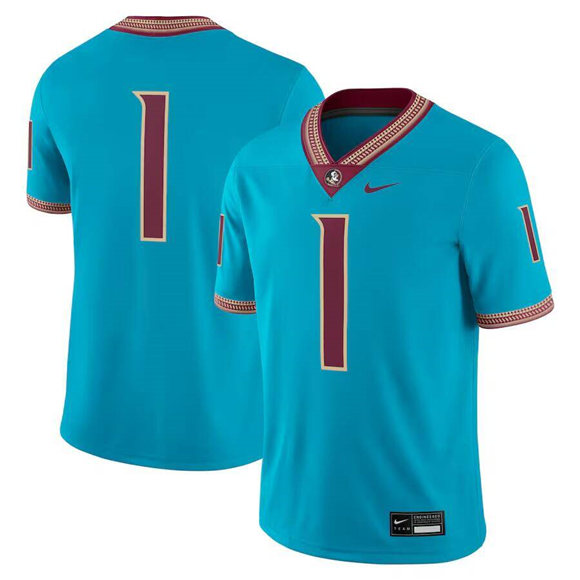 Florida State Seminoles #1 Teal Stitched Football Game Jersey Florida State Seminoles #1 Teal Stitched Football Game Jersey