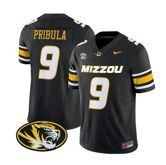 Missouri Tigers #9 Beau Pribula Black F.U.S.E. Vapor Limited Football Jersey Missouri Tigers #9 Beau Pribula Black F.U.S.E. Vapor Limited Football Jersey