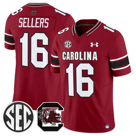 South Carolina Gamecocks #16 LaNorris Sellers Garnet 2025 F.U.S.E. Stitched Jersey South Carolina Gamecocks #16 LaNorris Sellers Garnet 2025 F.U.S.E. Stitched Jersey