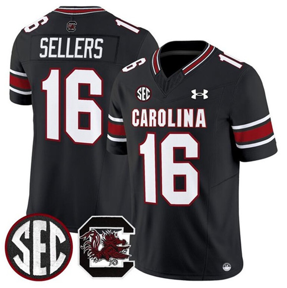 South Carolina Gamecocks #16 LaNorris Sellers Black 2025 F.U.S.E. Stitched Jersey South Carolina Gamecocks #16 LaNorris Sellers Black 2025 F.U.S.E. Stitched Jersey