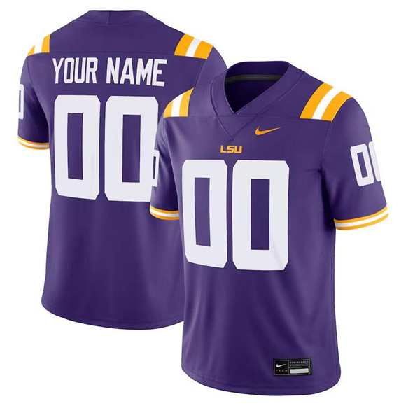 LSU Tigers ACTIVE PLAYER Custom Purple Stitched Game Jersey LSU Tigers ACTIVE PLAYER Custom Purple Stitched Game Jersey