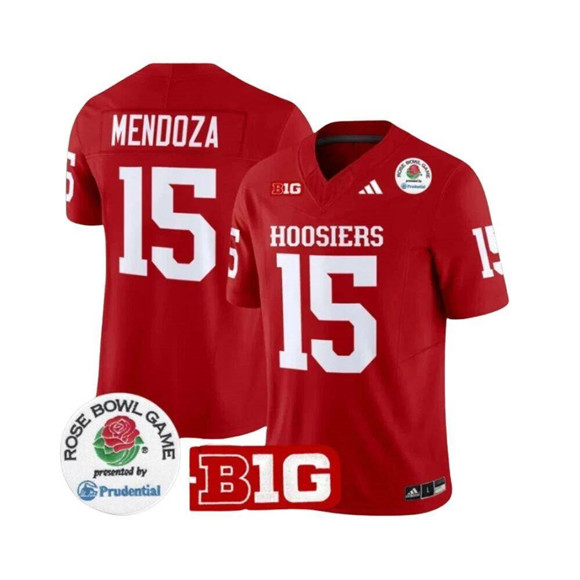 Indiana Hoosiers #15 Fernando Mendoza 2025 F.U.S.E. Rose Bowl Red Stitched Jersey Indiana Hoosiers #15 Fernando Mendoza 2025 F.U.S.E. Rose Bowl Red Stitched Jersey