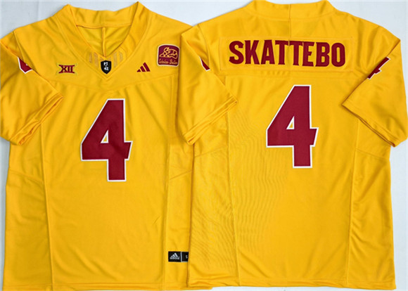 Arizona State Sun Devils #4 Cam Skattebo Gold 2025 F.U.S.E. Vapor Limited Stitched Jersey Arizona State Sun Devils #4 Cam Skattebo Gold 2025 F.U.S.E. Vapor Limited Stitched Jersey