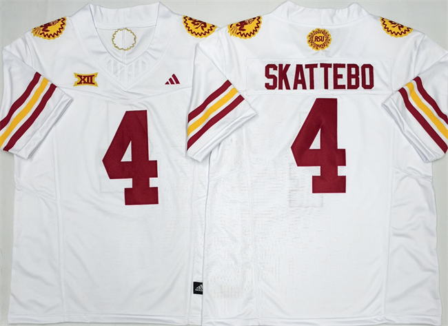 Arizona State Sun Devils #4 Cam Skattebo White 2025 F.U.S.E. Vapor Limited Stitched Jersey Arizona State Sun Devils #4 Cam Skattebo White 2025 F.U.S.E. Vapor Limited Stitched Jersey