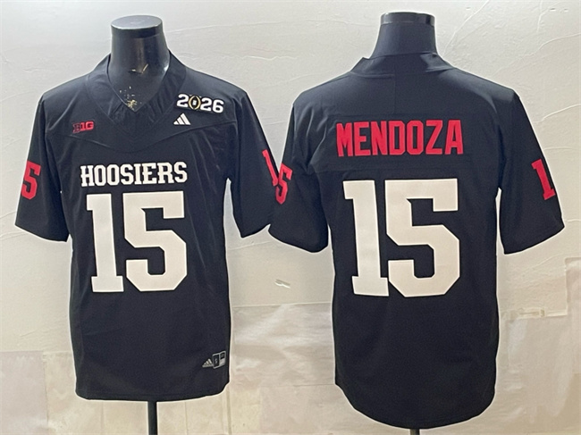 Indiana Hoosiers #15 Fernando Mendoza Black F.U.S.E. 2026 Patch Stitched Basketball Jersey Indiana Hoosiers #15 Fernando Mendoza Black F.U.S.E. 2026 Patch Stitched Basketball Jersey