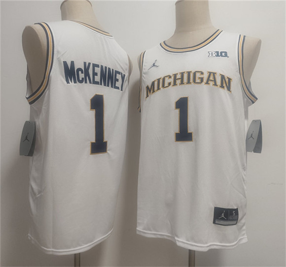 Michigan Wolverines #1 Trey McKenney White 2026 Vapor Limited Stitched Jersey Michigan Wolverines #1 Trey McKenney White 2026 Vapor Limited Stitched Jersey