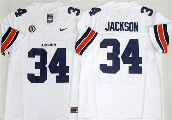 Auburn Tigers #34 Bo Jackson White 2026 F.U.S.E. Limited Stitched Jersey Auburn Tigers #34 Bo Jackson White 2026 F.U.S.E. Limited Stitched Jersey