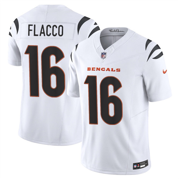 Cincinnati Bengals #16 Joe Flacco White 2025 F.U.S.E. Vapor Untouchable Limited Football Stitched Jersey  Cincinnati Bengals #16 Joe Flacco White 2025 F.U.S.E. Vapor Untouchable Limited Football Stitched Jersey