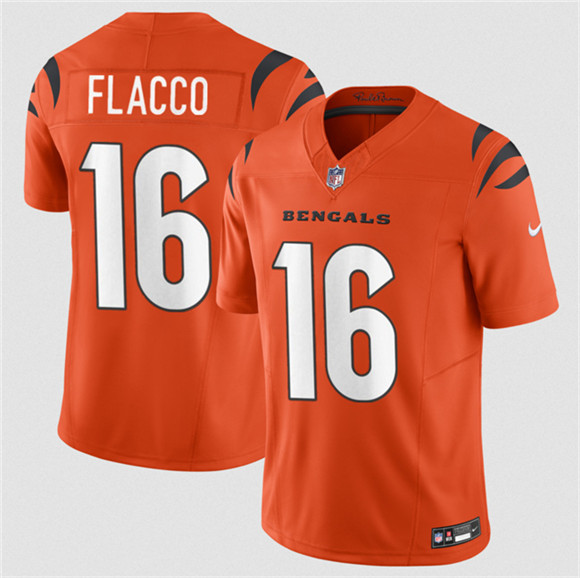 Cincinnati Bengals #16 Joe Flacco Orange 2025 F.U.S.E. Vapor Untouchable Limited Football Stitched Jersey  Cincinnati Bengals #16 Joe Flacco Orange 2025 F.U.S.E. Vapor Untouchable Limited Football Stitched Jersey