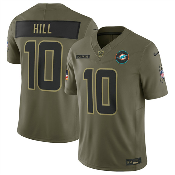 Miami Dolphins #10 Tyreek Hill Olive 2025 F.U.S.E. Salute to Service Limited Football Stitched Jersey Miami Dolphins #10 Tyreek Hill Olive 2025 F.U.S.E. Salute to Service Limited Football Stitched Jersey
