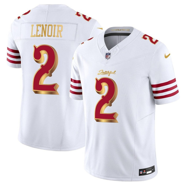 San Francisco 49ers #2 Deommodore Lenoir White Gold 2025 F.U.S.E. "Rivalries" Vapor Limited Football Stitched Jersey San Francisco 49ers #2 Deommodore Lenoir White Gold 2025 F.U.S.E. "Rivalries" Vapor Limited Football Stitched Jersey