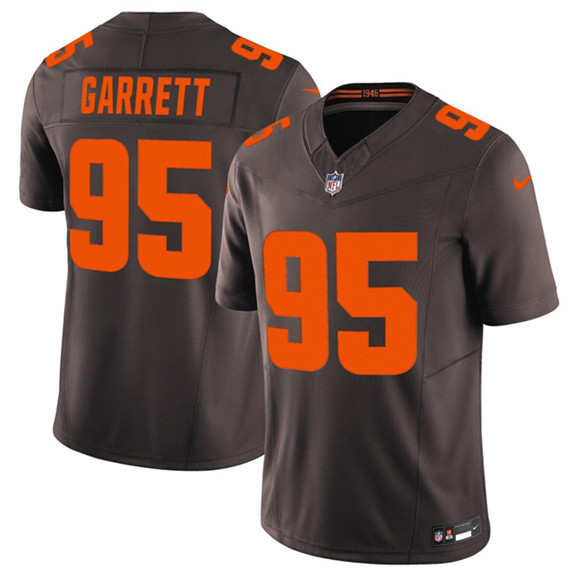 Cleveland Browns #95 Myles Garrett Brown 2025 F.U.S.E. Alpha Dawg Limited Football Stitched Jersey Cleveland Browns #95 Myles Garrett Brown 2025 F.U.S.E. Alpha Dawg Limited Football Stitched Jersey