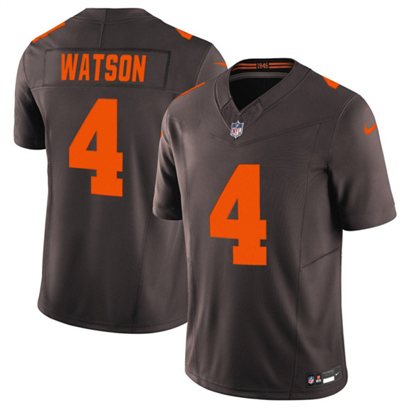 Cleveland Browns #4 Deshaun Watson Brown 2025 F.U.S.E. Alpha Dawg Limited Football Stitched Jersey Cleveland Browns #4 Deshaun Watson Brown 2025 F.U.S.E. Alpha Dawg Limited Football Stitched Jersey
