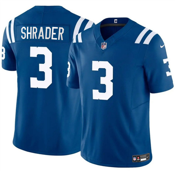 Indianapolis Colts #3 Spencer Shrader Blue 2025 F.U.S.E. Vapor Limited Football Stitched Jersey  Indianapolis Colts #3 Spencer Shrader Blue 2025 F.U.S.E. Vapor Limited Football Stitched Jersey