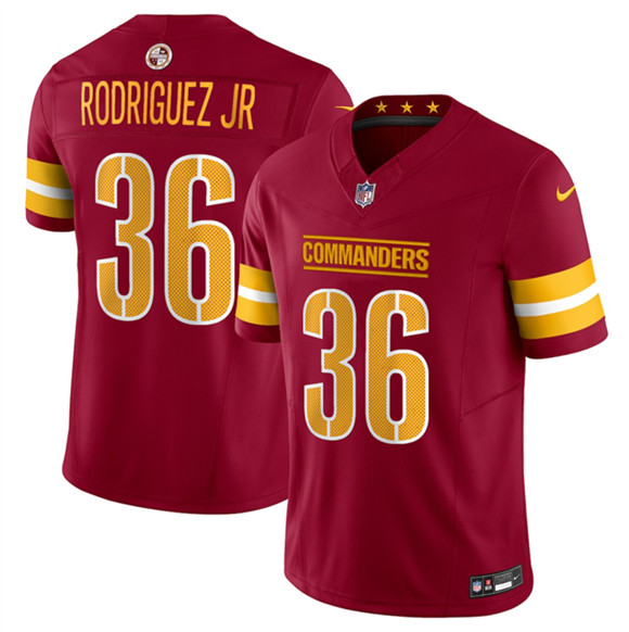 Washington Commanders #36 Chris Rodriguez Jr Burgundy 2025 Draft F.U.S.E. Vapor Limited Football Stitched Jersey Washington Commanders #36 Chris Rodriguez Jr Burgundy 2025 Draft F.U.S.E. Vapor Limited Football Stitched Jersey