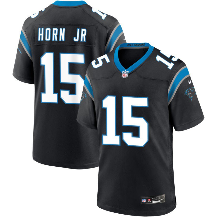 Carolina Panthers #15 Jimmy Horn Jr Black 2025 Vapor Limited Stitched Football Jersey  Carolina Panthers #15 Jimmy Horn Jr Black 2025 Vapor Limited Stitched Football Jersey