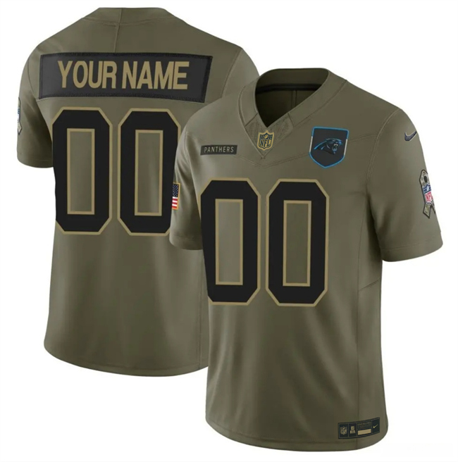 Carolina Panthers Active Player Custom Olive 2025 F.U.S.E. Salute to Service Limited Stitched Football Jersey Carolina Panthers Active Player Custom Olive 2025 F.U.S.E. Salute to Service Limited Stitched Football Jersey